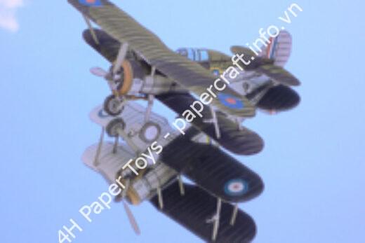 Mô hình giấy Gloster Gladiator – White version use this to create your own version - đồ chơi giấy thủ công PaperCraft VN