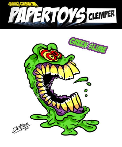 Mô hình giấy GREEN SLIME / PAPERTOYS CLEMPER - đồ chơi giấy thủ công PaperCraft VN