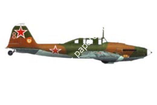 Mô hình giấy Il-2 Sturmovik – Il-2UT V-VS, White 8, Trainer version - đồ chơi giấy thủ công PaperCraft VN