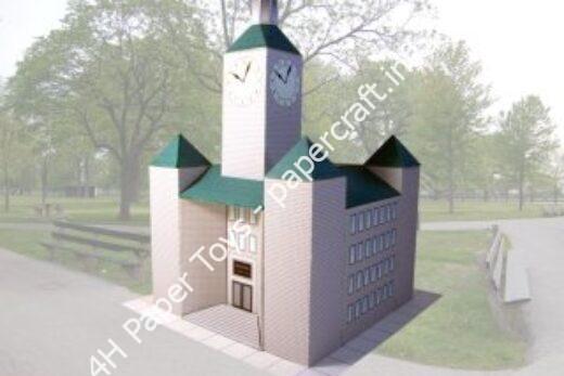 Mô hình giấy “Spayneville Court House” - đồ chơi giấy thủ công PaperCraft VN