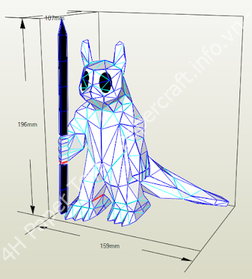 Mô hình giấy Slugcat – Rainworld - đồ chơi giấy thủ công PaperCraft VN