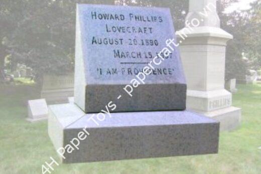 Mô hình giấy HP Lovecraft’s Headstone - đồ chơi giấy thủ công PaperCraft VN
