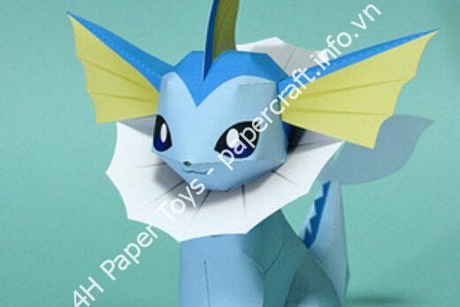 Mô hình giấy Vaporeon (Pokémon) - đồ chơi giấy thủ công PaperCraft VN