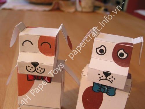 Mô hình giấy Variation on a theme: Janus dog - đồ chơi giấy thủ công PaperCraft VN