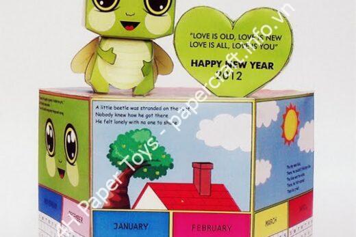 Mô hình giấy papertoy calendar 2012 - đồ chơi giấy thủ công PaperCraft VN