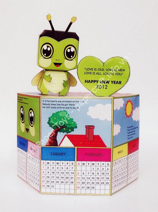 papertoy calendar 2012