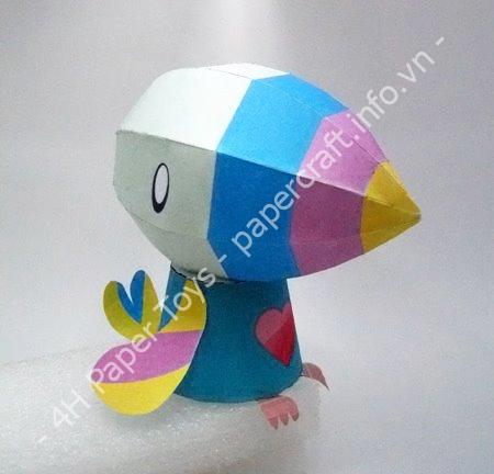 Mô hình giấy Lovebird - đồ chơi giấy thủ công PaperCraft VN