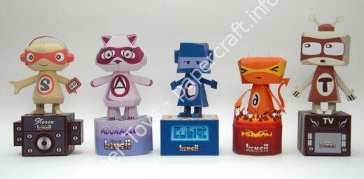 Mô hình giấy Kawaiipunk Mascot Papertoy - đồ chơi giấy thủ công PaperCraft VN