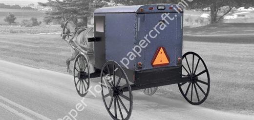 Amish Buggy – Paper model 1/35 scale - đồ chơi giấy thủ công PaperCraft VN