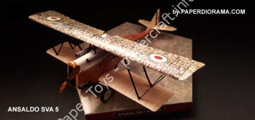 Ansaldo S.V.A. 5 paper model (1/64 scale) - đồ chơi giấy thủ công PaperCraft VN