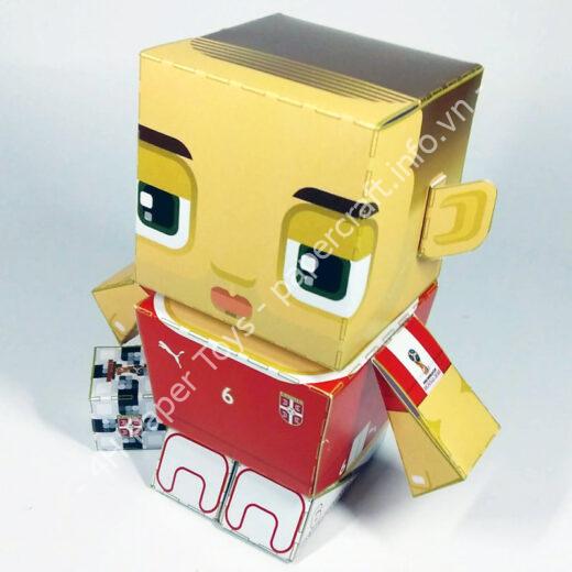 Branislav Ivanovic (Serbia) - FIFA World Cup 2018 Box Head Papercraft Toy - đồ chơi giấy thủ công PaperCraft VN