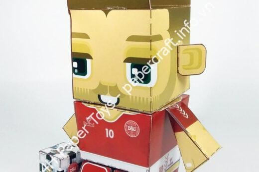 Christian Eriksen (Denmark) - FIFA World Cup 2018 Box Head Papercraft Toy - đồ chơi giấy thủ công PaperCraft VN