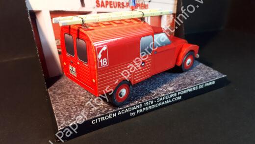 Citroen Acadiane Sapeurs Pompiers paper model (1/35 scale) - đồ chơi giấy thủ công PaperCraft VN