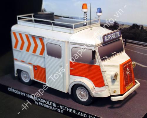 Citroen H Rijkspolitie Papercraft - đồ chơi giấy thủ công PaperCraft VN