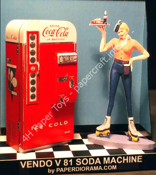 Coke Machine Vendo – Paper Model - đồ chơi giấy thủ công PaperCraft VN