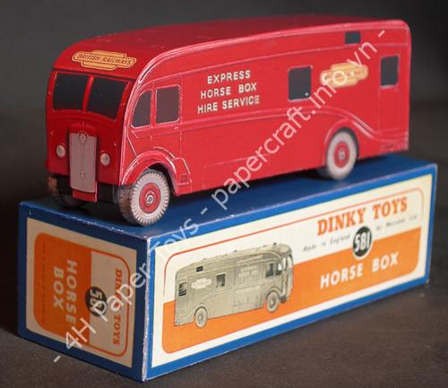 Dinky Toys #581 BR Horse Box paper reproduction - đồ chơi giấy thủ công PaperCraft VN
