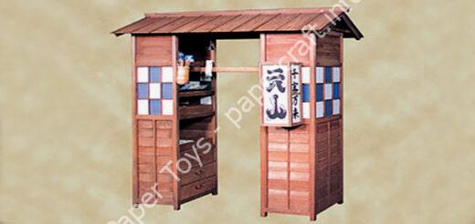 Edo period Japanese street kiosk (Yatai) - đồ chơi giấy thủ công PaperCraft VN