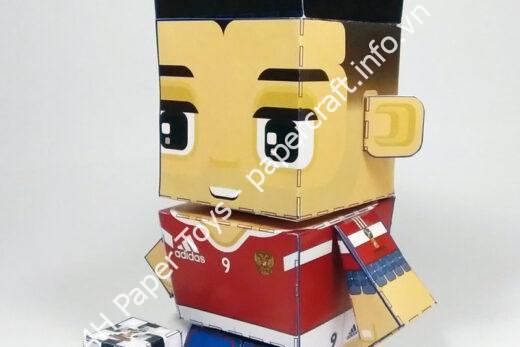 Fyodor Smolov (Russia) - FIFA World Cup 2018 Box Head Papercraft Toy - đồ chơi giấy thủ công PaperCraft VN