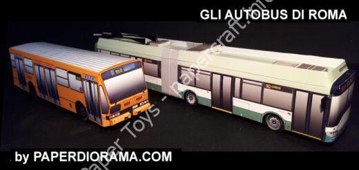 GLI AUTOBUS DI ROMA N.1 – Paper Model 1/87 Scale - đồ chơi giấy thủ công PaperCraft VN