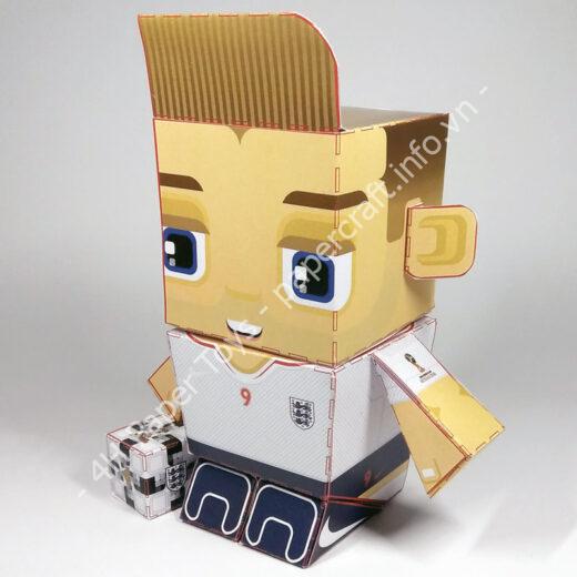 Harry Kane (England) - FIFA World Cup 2018 Box Head Papercraft Toy - đồ chơi giấy thủ công PaperCraft VN