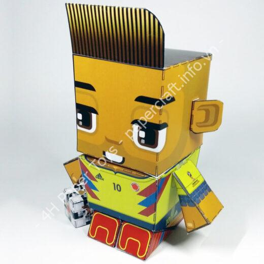 James Rodriguez (Colombia) - FIFA World Cup 2018 Box Head Papercraft Toy - đồ chơi giấy thủ công PaperCraft VN