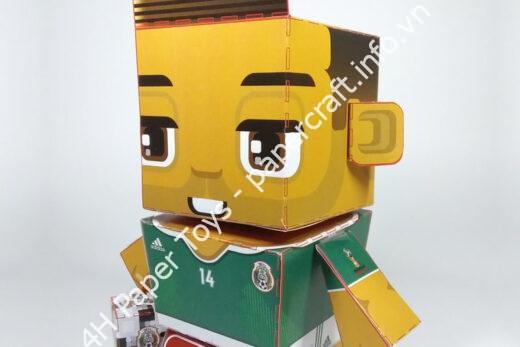 Javier Hernandez (Mexico) - FIFA World Cup 2018 Box Head Papercraft Toy - đồ chơi giấy thủ công PaperCraft VN