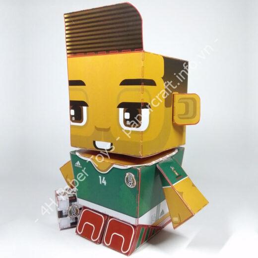 Javier Hernandez (Mexico) - FIFA World Cup 2018 Box Head Papercraft Toy - đồ chơi giấy thủ công PaperCraft VN