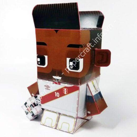 Jefferson Farfan (Peru) - FIFA World Cup 2018 Box Head Papercraft Toy - đồ chơi giấy thủ công PaperCraft VN