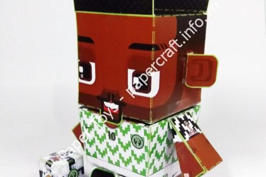 John Obi Mikel (Nigeria) - FIFA World Cup 2018 Box Head Papercraft Toy - đồ chơi giấy thủ công PaperCraft VN