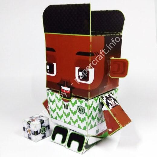 John Obi Mikel (Nigeria) - FIFA World Cup 2018 Box Head Papercraft Toy - đồ chơi giấy thủ công PaperCraft VN