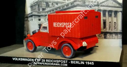 Kdf (VW) Typ 28 Reichspostwagen 1945 - đồ chơi giấy thủ công PaperCraft VN