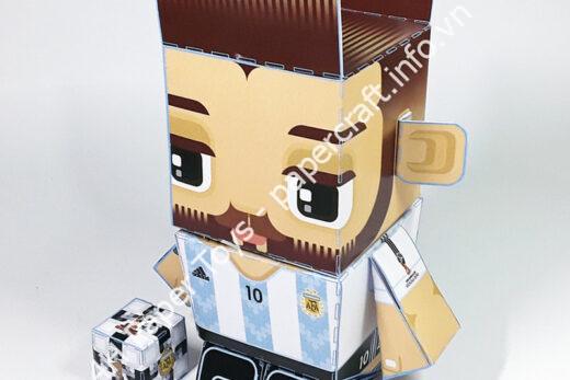 Lionel Messi (Argentina) - FIFA World Cup 2018 Box Head Papercraft Toy - đồ chơi giấy thủ công PaperCraft VN