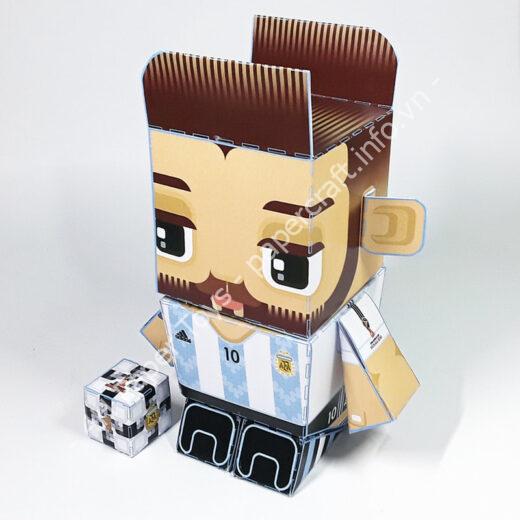 Lionel Messi (Argentina) - FIFA World Cup 2018 Box Head Papercraft Toy - đồ chơi giấy thủ công PaperCraft VN