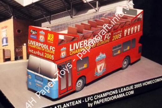 Liverpool Homecoming Bus FC Champions League 2005 - đồ chơi giấy thủ công PaperCraft VN