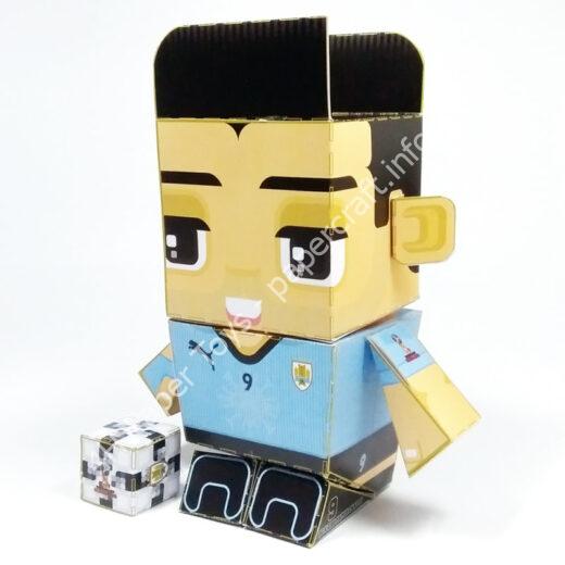 Luis Suarez (Uruguay) - FIFA World Cup 2018 Box Head Papercraft Toy - đồ chơi giấy thủ công PaperCraft VN