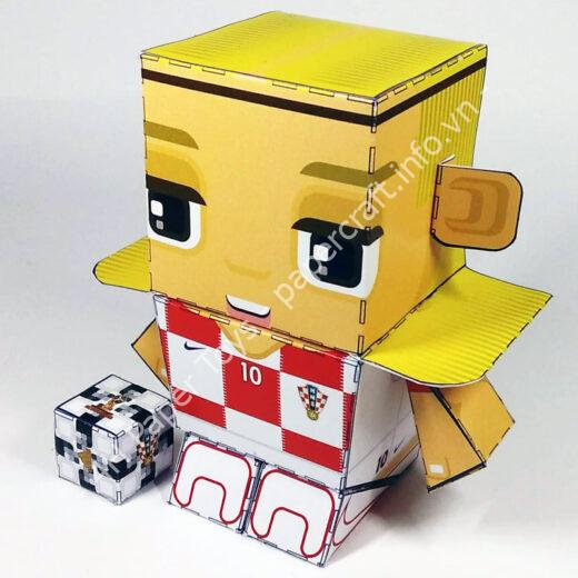 Luka Modric (Croatia) - FIFA World Cup 2018 Box Head Papercraft Toy - đồ chơi giấy thủ công PaperCraft VN