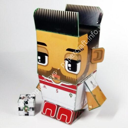 Medhi Benatia (Morocco) - FIFA World Cup 2018 Box Head Papercraft Toy - đồ chơi giấy thủ công PaperCraft VN