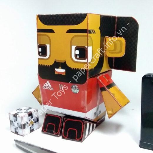 Mo Salah (Egypt) - FIFA World Cup 2018 Box Head Papercraft Toy - đồ chơi giấy thủ công PaperCraft VN