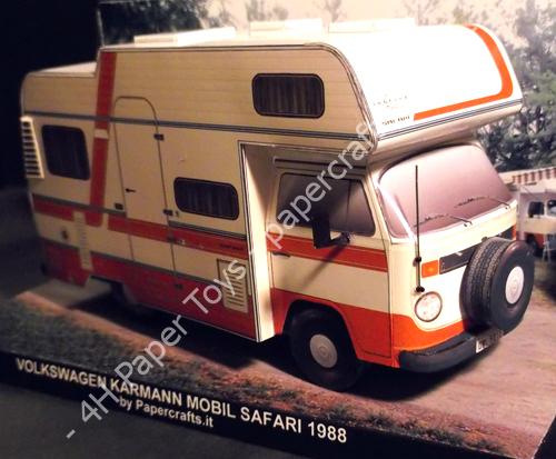 Paper Model: Volkswagen T2 Karmann Mobil Safari - đồ chơi giấy thủ công PaperCraft VN