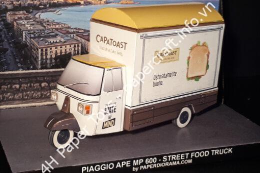 PIAGGIO APE MP STREETFOOD TRUCK – Paper model 1/35 scale - đồ chơi giấy thủ công PaperCraft VN