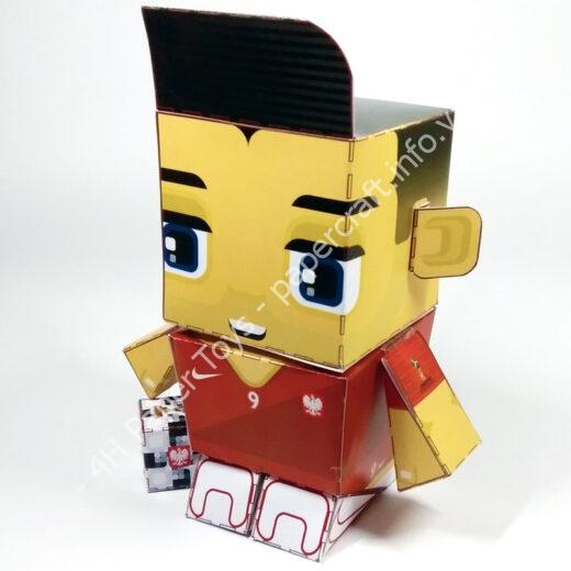 Robert Lewandowski (Poland) - FIFA World Cup 2018 Box Head Papercraft Toy - đồ chơi giấy thủ công PaperCraft VN