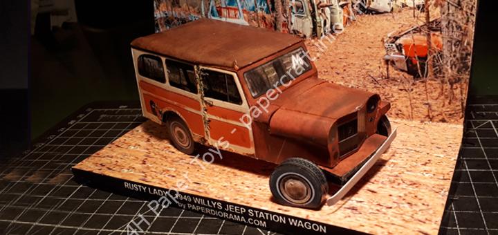 “Rusty Lady” – 1949 Abandoned Willys Jeep Station Wagon – Paper Model 1/35 Scale