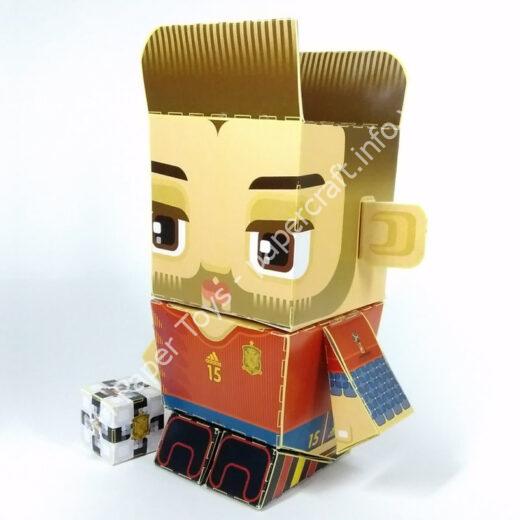 Sergio Ramos (Spain) - FIFA World Cup 2018 Box Head Papercraft Toy - đồ chơi giấy thủ công PaperCraft VN