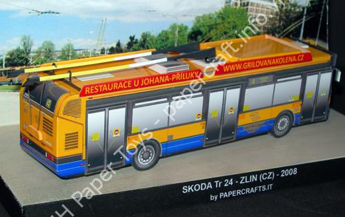 Skoda TR24 Trolleybus paper model - đồ chơi giấy thủ công PaperCraft VN