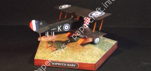 Sopwith Baby N-2071 (Blackburn built) paper model (1/64 scale) - đồ chơi giấy thủ công PaperCraft VN