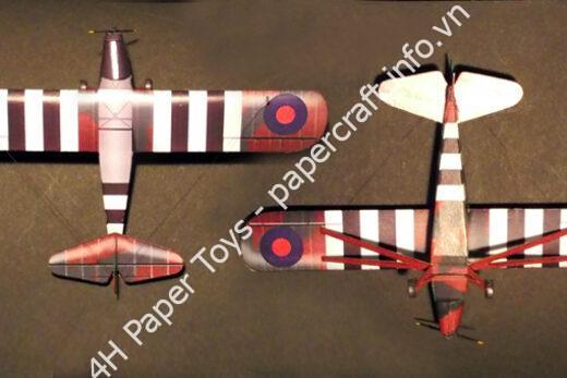 Taylorcraft Auster AOP Mk.III paper model (1/72 scale) - đồ chơi giấy thủ công PaperCraft VN
