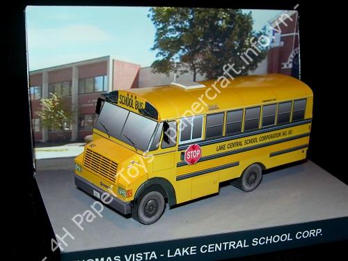 Thomas Vista School Bus - đồ chơi giấy thủ công PaperCraft VN