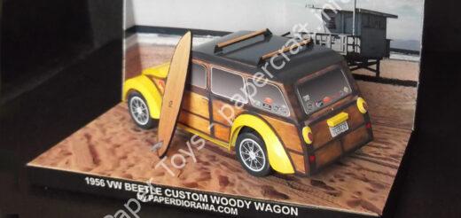 Volkswagen Beetle 1956 Custom Woody Wagon – Paper Model 1:35 Scale - đồ chơi giấy thủ công PaperCraft VN
