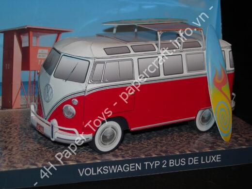 Volkswagen BUS DE LUXE model (Samba bus) - đồ chơi giấy thủ công PaperCraft VN