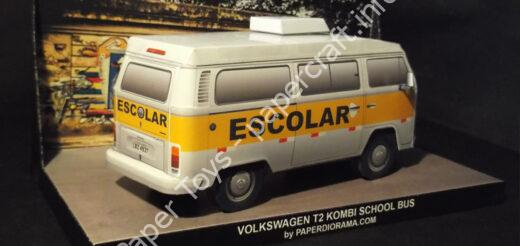 Volkswagen T2b Kombi Schoolbus Paper Model - đồ chơi giấy thủ công PaperCraft VN
